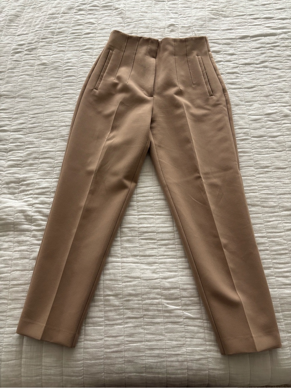 Zara Beige/Taupe High-Rise Trousers